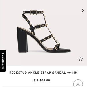Valentino Rockstud Ankle Strap Sandal 90mm